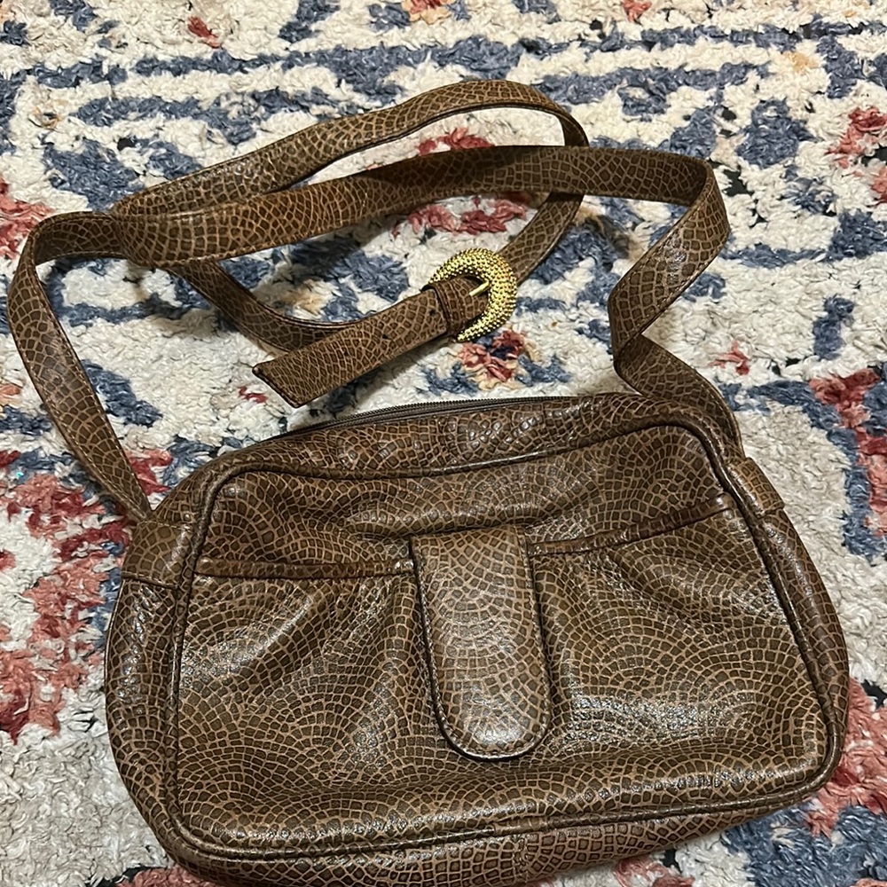 Brown Textured Women's Bag
